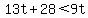 13t%2B28%3C9t