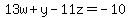 13w%2By-11z=+-10