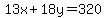 13x%2B18y=320