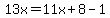 13x=11x%2B8-1