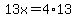 13x=4%2A13