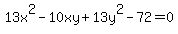 13x%5E2-10xy%2B13y%5E2-72=0