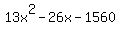 13x%5E2-26x-1560