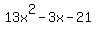 13x%5E2-3x-21