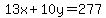 13x+%2B+10y=277