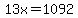 13x+=+1092