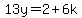 13y=2%2B6k