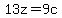 13z=9c