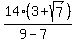 14%283%2Bsqrt%287%29%29%2F%289-7%29