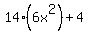 14%286x%5E2%29%2B+4