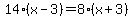 14%28x-3%29=8%28x%2B3%29