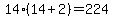 14%2A%2814%2B2%29=224