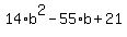 14%2Ab%5E2-55%2Ab%2B21