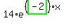 14%2Ae%5E%28%28highlight_green%28+-2+%29%29%2Ax%29