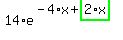 14%2Ae%5E%28-4%2Ax%2Bhighlight_green%28+2%2Ax+%29%29