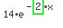 14%2Ae%5E%28-highlight_green%28+2+%29%2Ax%29