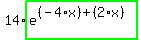 14%2Ahighlight_green%28+e%5E%28%28-4%2Ax%29%2B%282%2Ax%29%29+%29