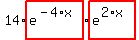 14%2Ahighlight_red%28+e%5E%28-4%2Ax%29+%29%2Ahighlight_red%28+e%5E%282%2Ax%29+%29