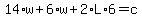14%2Aw%2B6%2Aw%2B2%2AL%2A6=c