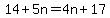 14%2B5n=4n%2B17