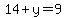14%2By=9