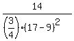 14%2F%28%283%2F4%29%2817-9%29%5E2%29