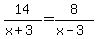 14%2F%28x%2B3%29=8%2F%28x-3%29