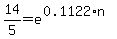 14%2F5=e%5E%280.1122%2An%29