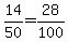 14%2F50=28%2F100