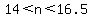 14%3Cn%3C16.5