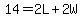 14=2L%2B2W