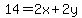 14=2x%2B2y