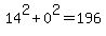 14%5E2%2B0%5E2=196