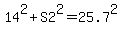 14%5E2%2BS2%5E2=25.7%5E2