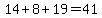 14+%2B+8+%2B+19+=+41
