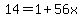 14+=+1%2B56x
