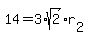 14+=+3%2Asqrt%282%29%2A+r%5B2%5D