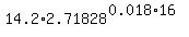 14.2%2A2.71828%5E%280.018%2A16%29
