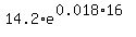 14.2%2Ae%5E%280.018%2A16%29