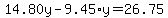 14.80y-9.45%2Ay=26.75