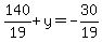 140%2F19%2By=-30%2F19