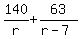 140%2Fr+%2B+63%2F%28r-7%29