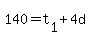 140+=+t%5B1%5D+%2B+4d+