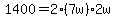 1400=+2%287w%29+%2A+2w