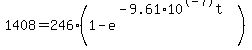 1408=246%281-e%5E%28-9.61%2A10%5E-7t%29%29