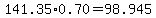 141.35%2A0.70=98.945