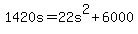 1420s+=+22s%5E2+%2B+6000