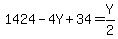 1424-4Y%2B34=Y%2F2