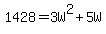 1428=3W%5E2%2B5W