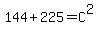 144%2B225=C%5E2